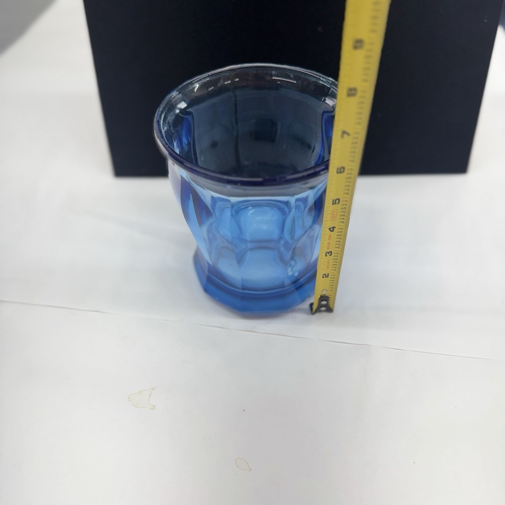 ICE BLUE 5 IN. WIDE 6 IN. TALL GLASS VASE !! Indiana Glass? Heavy Vintage - Picture 2 of 5